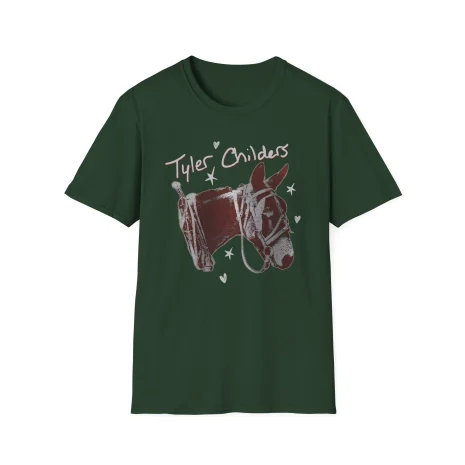 Tyler-Childers-Green-Youth-Mule-Unisex-Softstyle-T-Shirt-7 Tyler Childers Green Youth Mule Unisex Softstyle T-Shirt
