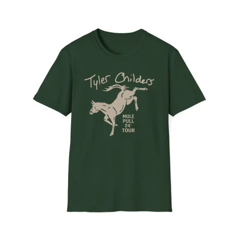 Tyler-Childers-Green-Youth-Mule-Unisex-Softstyle-T-Shirt-9 Tyler Childers Mule Kick Unisex Softstyle T-Shirt