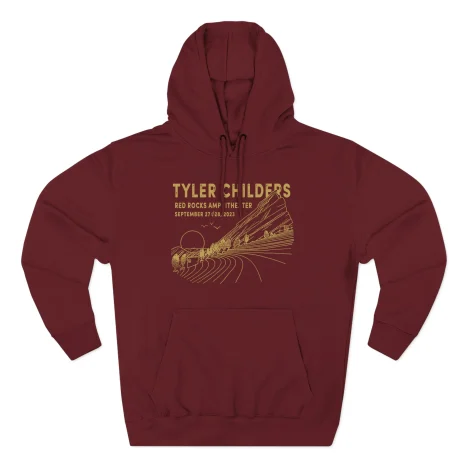 Tyler-Childers-Red-Rocks-23-Three-Panel-Fleece-Hoodie-1 Tyler Childers Red Rocks ’23 Three-Panel Fleece Hoodie